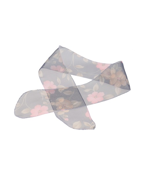 fifth（フィフス）の「オーガンジーフラワースカーフ（バンダナ/スカーフ・レディース・ベージュ/ネイビー・FREE）」の4枚目の写真