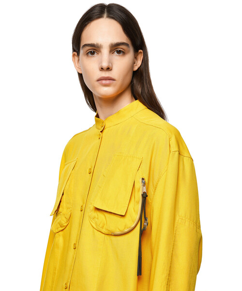 DIESEL(ディーゼル)の「レディース サステナブル シャツ マオカラー ポケット(シャツ/ブラウス・レディース・イエロー/グリーン・MEDIUM/X-SMALL/LARGE/SMALL)」の7枚目の写真