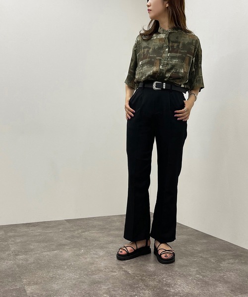 apres jour mignon（アプレジュールミニョン）の「ペイント柄バンドカラーシャツ 【ZOZOTOWN限定アイテム】（シャツ/ブラウス・レディース・ブルー系その他/グリーン系その他/パープル系その他・フリー/X-LARGE）」の8枚目の写真