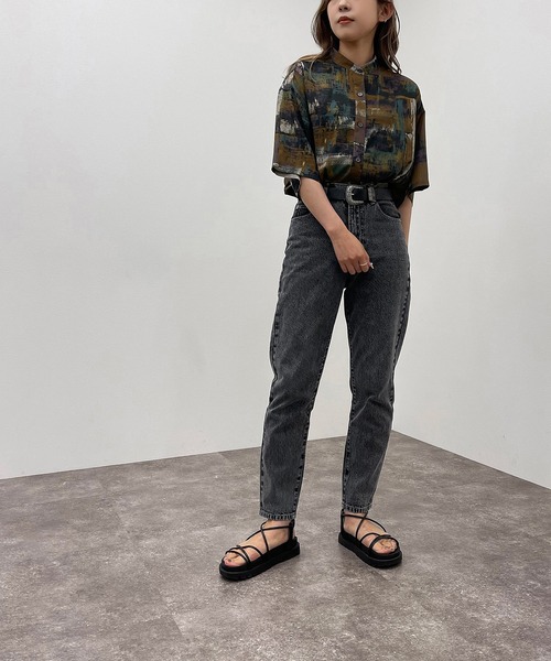 apres jour mignon（アプレジュールミニョン）の「ペイント柄バンドカラーシャツ 【ZOZOTOWN限定アイテム】（シャツ/ブラウス・レディース・ブルー系その他/グリーン系その他/パープル系その他・フリー/X-LARGE）」の21枚目の写真