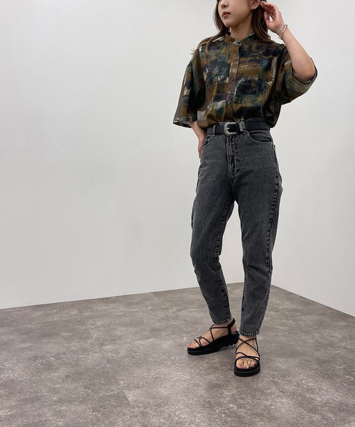 apres jour mignon（アプレジュールミニョン）の「ペイント柄バンドカラーシャツ 【ZOZOTOWN限定アイテム】（シャツ/ブラウス・レディース・ブルー系その他/グリーン系その他/パープル系その他・フリー/X-LARGE）」の22枚目の写真