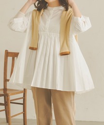 Ambre Neige | バンドカラープリーツシャツ／【WEB/EC限定商品】(シャツ/ブラウス)