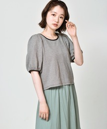 RETRO GIRL | 柄パイピングパフTee(Tシャツ/カットソー)