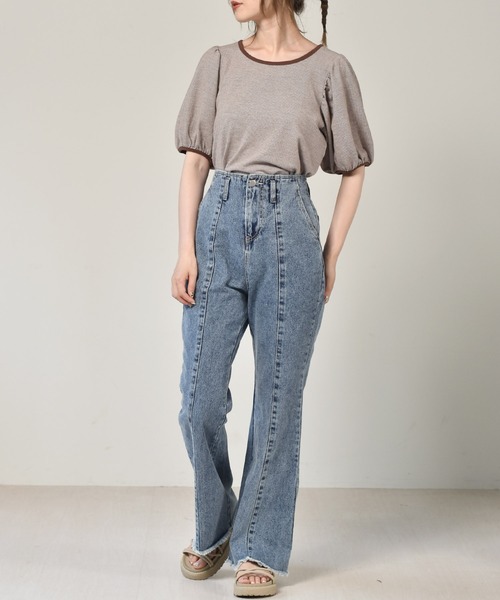 RETRO GIRL(レトロガール)の「柄パイピングパフTee(Tシャツ/カットソー・レディース・ブラック/ブラウン/グリーン/ブルー・FREE)」の21枚目の写真