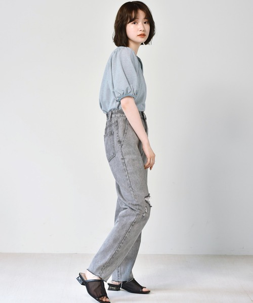 RETRO GIRL(レトロガール)の「柄パイピングパフTee(Tシャツ/カットソー・レディース・ブラック/ブラウン/グリーン/ブルー・FREE)」の22枚目の写真