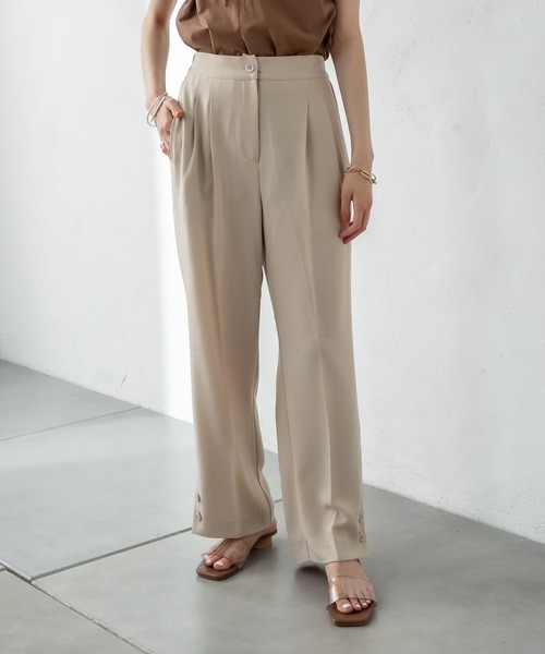 mystic（ミスティック）の「裾ボタンタックパンツ（その他パンツ・レディース・アイボリー/ブルー/ブラウン・1/2）」の12枚目の写真