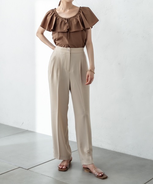 mystic（ミスティック）の「裾ボタンタックパンツ（その他パンツ・レディース・アイボリー/ブルー/ブラウン・1/2）」の11枚目の写真