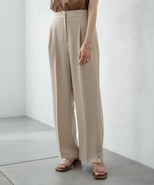 mystic（ミスティック）の「裾ボタンタックパンツ（その他パンツ・レディース・アイボリー/ブルー/ブラウン・1/2）」の13枚目の写真