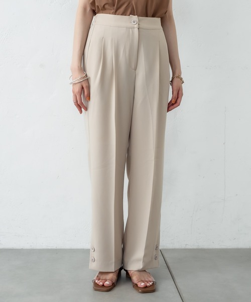 mystic（ミスティック）の「裾ボタンタックパンツ（その他パンツ・レディース・アイボリー/ブルー/ブラウン・1/2）」の14枚目の写真