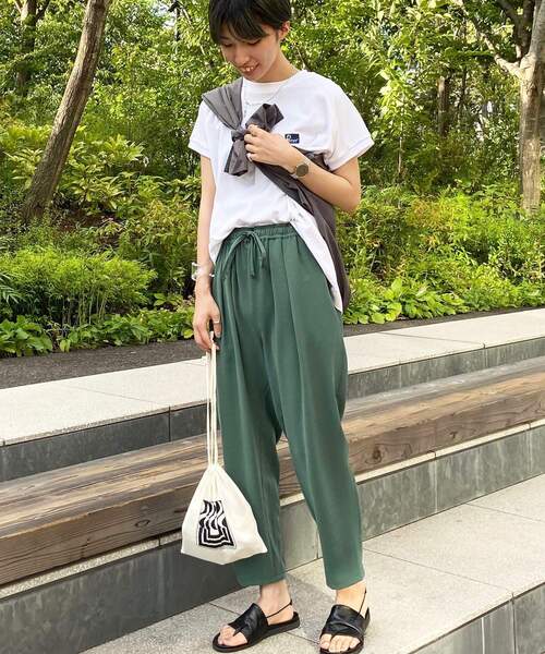 THE SHOP TK (ザ ショップ ティーケー )の「◆【イージーケア】麻調ジョグパンツ(その他パンツ・レディース・ブラック/カーキ/イエロー/グリーン・12/13)」の9枚目の写真