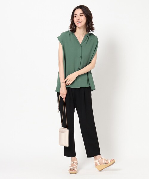 THE SHOP TK (ザ ショップ ティーケー )の「◆【イージーケア】麻調ジョグパンツ(その他パンツ・レディース・ブラック/カーキ/イエロー/グリーン・12/13)」の11枚目の写真