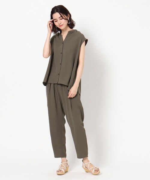 THE SHOP TK (ザ ショップ ティーケー )の「◆【イージーケア】麻調ジョグパンツ(その他パンツ・レディース・ブラック/カーキ/イエロー/グリーン・12/13)」の6枚目の写真