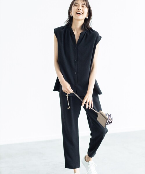 THE SHOP TK (ザ ショップ ティーケー )の「◆【イージーケア】麻調ジョグパンツ(その他パンツ・レディース・ブラック/カーキ/イエロー/グリーン・12/13)」の10枚目の写真