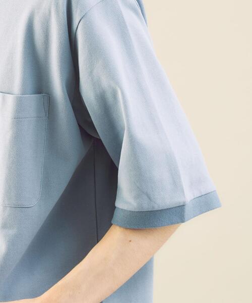 green label relaxing by 風早ゆうた（グリーンレーベルリラクシングバイカゼハヤユウタ）の「＜風早ゆうた（WEARISTA）×green label relaxing＞カノコ 5分袖 オーバー Tシャツ カットソー（Tシャツ/カットソー・メンズ・ライトブルー/ブラック/オリーブ・MEDIUM/LARGE）」の5枚目の写真