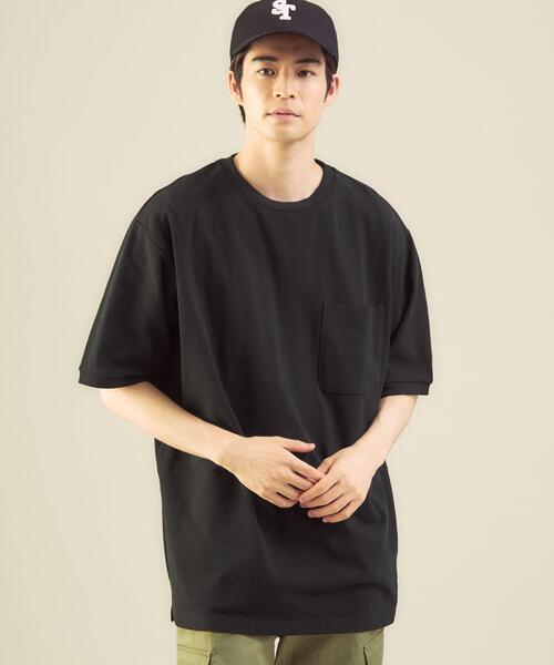 green label relaxing by 風早ゆうた（グリーンレーベルリラクシングバイカゼハヤユウタ）の「＜風早ゆうた（WEARISTA）×green label relaxing＞カノコ 5分袖 オーバー Tシャツ カットソー（Tシャツ/カットソー・メンズ・ライトブルー/ブラック/オリーブ・MEDIUM/LARGE）」の17枚目の写真