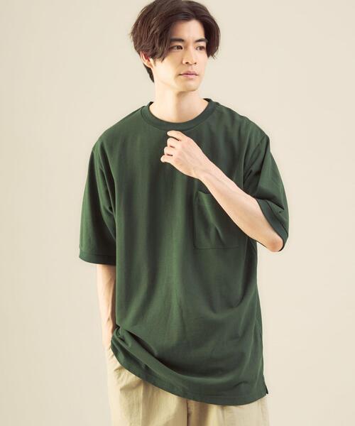 green label relaxing by 風早ゆうた（グリーンレーベルリラクシングバイカゼハヤユウタ）の「＜風早ゆうた（WEARISTA）×green label relaxing＞カノコ 5分袖 オーバー Tシャツ カットソー（Tシャツ/カットソー・メンズ・ライトブルー/ブラック/オリーブ・MEDIUM/LARGE）」の18枚目の写真