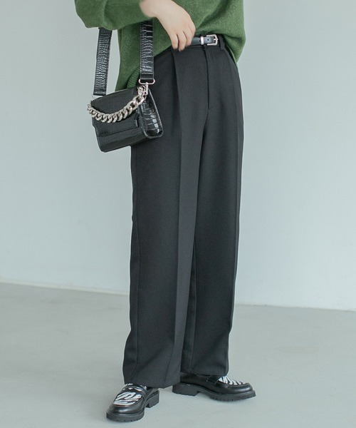 PAGEBOY（ページボーイ）の「ウールライクセットアップパンツ（その他パンツ・レディース・ブラック/グレー系その他/ブラウン系その他/グレイッシュベージュ・SMALL/MEDIUM）」の2枚目の写真