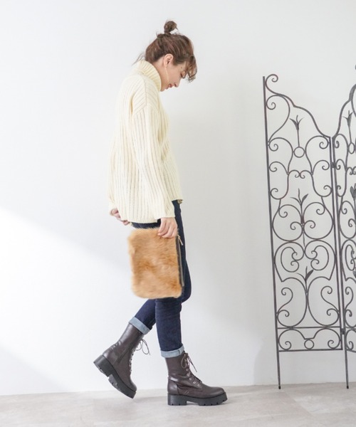 VIVIAN（ヴィヴィアン）の「厚底レースアップショートブーツ（ブーツ・レディース・ホワイト/ダークブラウン/ブラック・S/M/L/LL）」の14枚目の写真