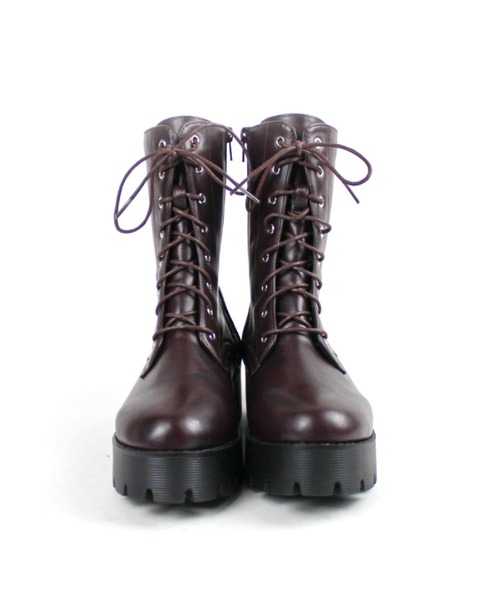 VIVIAN（ヴィヴィアン）の「厚底レースアップショートブーツ（ブーツ・レディース・ホワイト/ダークブラウン/ブラック・S/M/L/LL）」の20枚目の写真