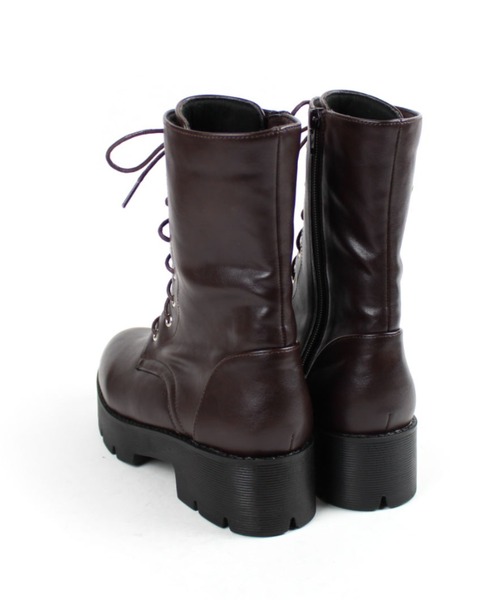 VIVIAN（ヴィヴィアン）の「厚底レースアップショートブーツ（ブーツ・レディース・ホワイト/ダークブラウン/ブラック・S/M/L/LL）」の9枚目の写真