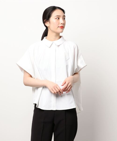 KOBE LETTUCE（コウベレタス）の「バックタックデザインシャツ（シャツ/ブラウス・レディース・オフホワイト/ブラック・FREE）」の12枚目の写真