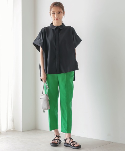 KOBE LETTUCE（コウベレタス）の「バックタックデザインシャツ（シャツ/ブラウス・レディース・オフホワイト/ブラック・FREE）」の10枚目の写真