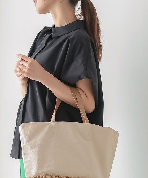 KOBE LETTUCE（コウベレタス）の「バックタックデザインシャツ（シャツ/ブラウス・レディース・オフホワイト/ブラック・FREE）」の9枚目の写真