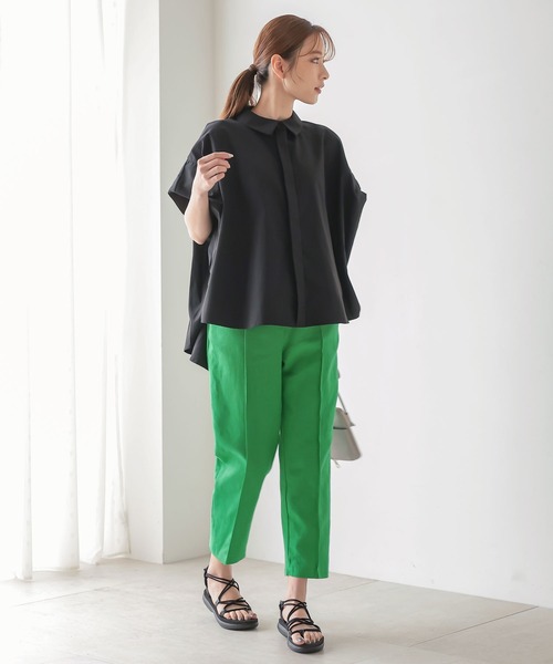 KOBE LETTUCE（コウベレタス）の「バックタックデザインシャツ（シャツ/ブラウス・レディース・オフホワイト/ブラック・FREE）」の8枚目の写真