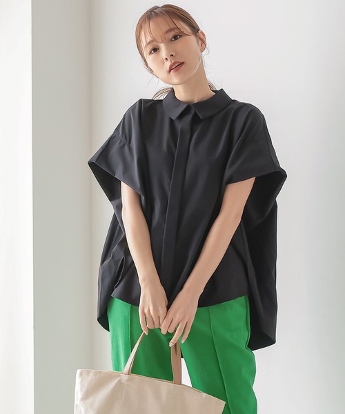 KOBE LETTUCE（コウベレタス）の「バックタックデザインシャツ（シャツ/ブラウス・レディース・オフホワイト/ブラック・FREE）」の7枚目の写真