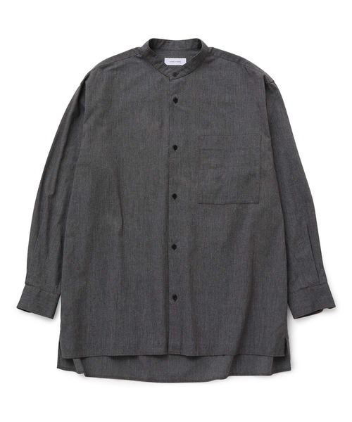 ADAM ET ROPE'(アダムエロペ)の「ビッグシルエット バンドカラーシャツ(シャツ/ブラウス・メンズ・ホワイト/チャコールグレー/ライトグレー/ブラウン系その他3・M/L)」の3枚目の写真
