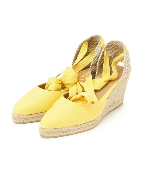 Castaner（カスタニエール）の「CASTANER:ポインテッドレースアップサンダル（サンダル・レディース・ライトホワイト/イエロー・35）」の2枚目の写真