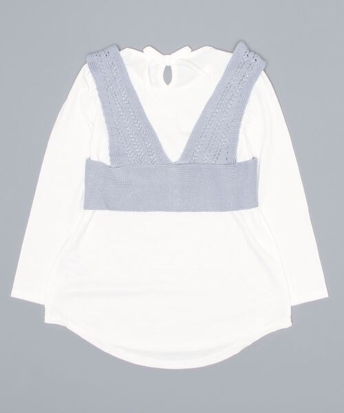 PINKHUNT（ピンクハント）の「PINKHUNT ニットビスチェ付きロンT 5834K（Tシャツ/カットソー・キッズ・ベージュ/ブルー系その他2・120cm/150cm/130cm/160cm/140cm）」の3枚目の写真