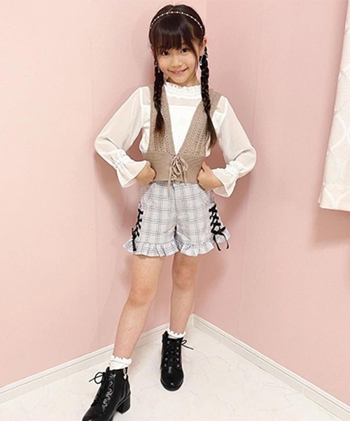 PINKHUNT（ピンクハント）の「PINKHUNT ニットビスチェ付きロンT 5834K（Tシャツ/カットソー・キッズ・ベージュ/ブルー系その他2・120cm/150cm/130cm/160cm/140cm）」の12枚目の写真