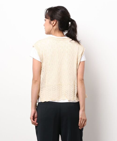 Clice de Paris(クリシェドゥパリス)の「K/サイドリボンニットベスト(ベスト・レディース・ベージュ/ブラック・ONESIZE)」の3枚目の写真