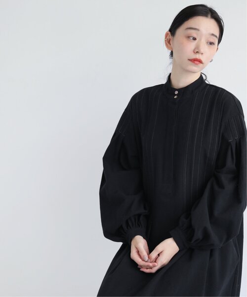 MJUKA.（ミューカ）の「東炊きキャンバス配色ステッチタックワンピース（ワンピース・レディース・ブラック/オフホワイト・FREE）」の9枚目の写真