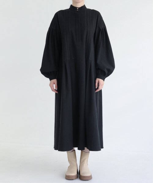 MJUKA.（ミューカ）の「東炊きキャンバス配色ステッチタックワンピース（ワンピース・レディース・ブラック/オフホワイト・FREE）」の10枚目の写真