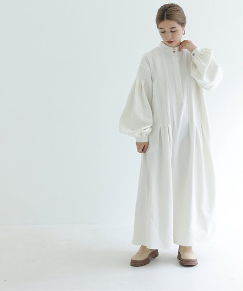 MJUKA.（ミューカ）の「東炊きキャンバス配色ステッチタックワンピース（ワンピース・レディース・ブラック/オフホワイト・FREE）」の22枚目の写真