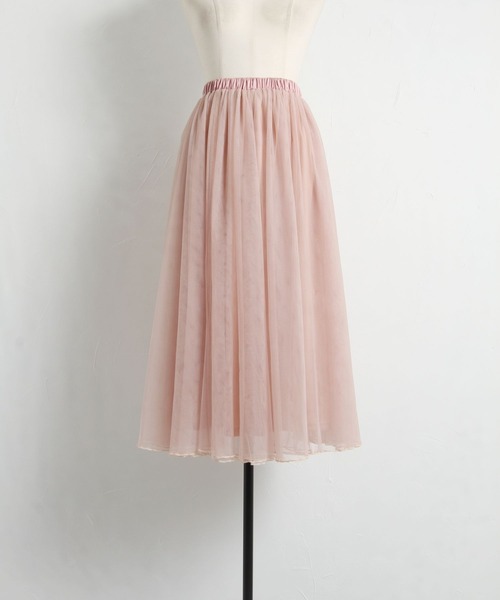 tocco closet（トッコ　クローゼット）の「ロング丈チュールスカート（スカート・レディース・ラベンダー/ブラウン/チャコールグレー/ブルー系その他/ピンクベージュ・M）」の12枚目の写真