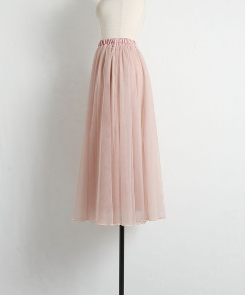 tocco closet（トッコ　クローゼット）の「ロング丈チュールスカート（スカート・レディース・ラベンダー/ブラウン/チャコールグレー/ブルー系その他/ピンクベージュ・M）」の11枚目の写真