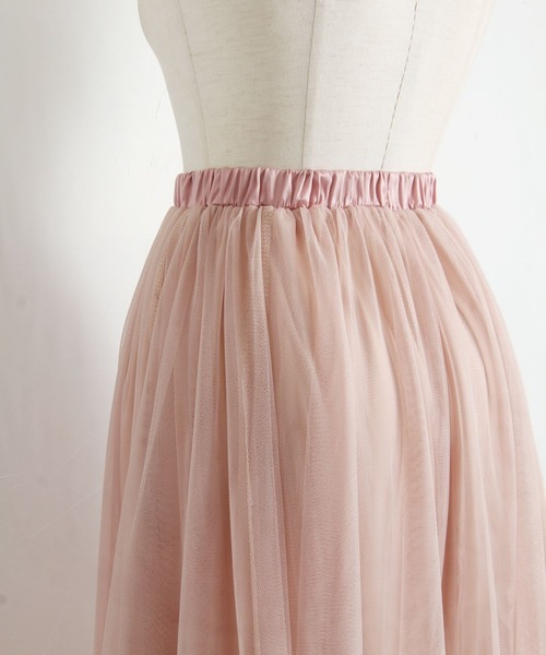 tocco closet（トッコ　クローゼット）の「ロング丈チュールスカート（スカート・レディース・ラベンダー/ブラウン/チャコールグレー/ブルー系その他/ピンクベージュ・M）」の9枚目の写真