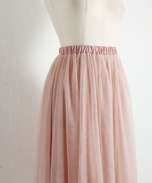 tocco closet（トッコ　クローゼット）の「ロング丈チュールスカート（スカート・レディース・ラベンダー/ブラウン/チャコールグレー/ブルー系その他/ピンクベージュ・M）」の7枚目の写真