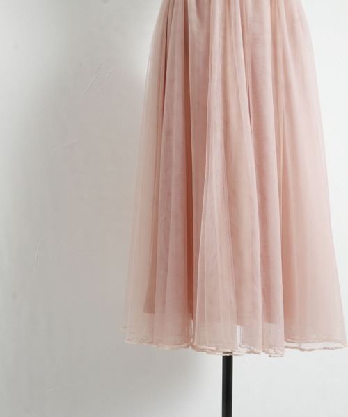 tocco closet（トッコ　クローゼット）の「ロング丈チュールスカート（スカート・レディース・ラベンダー/ブラウン/チャコールグレー/ブルー系その他/ピンクベージュ・M）」の6枚目の写真