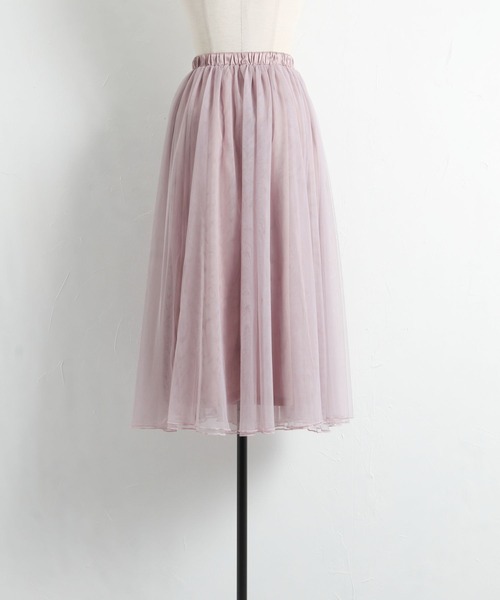 tocco closet（トッコ　クローゼット）の「ロング丈チュールスカート（スカート・レディース・ラベンダー/ブラウン/チャコールグレー/ブルー系その他/ピンクベージュ・M）」の17枚目の写真