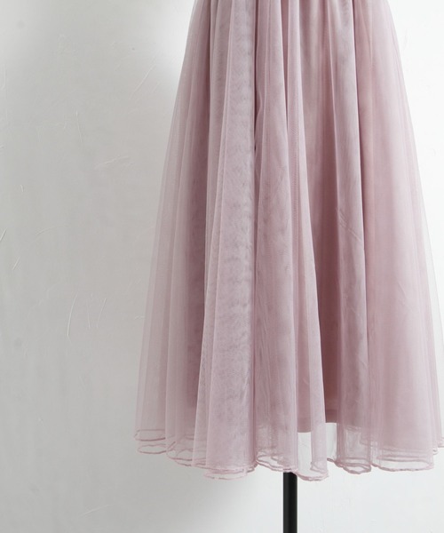 tocco closet（トッコ　クローゼット）の「ロング丈チュールスカート（スカート・レディース・ラベンダー/ブラウン/チャコールグレー/ブルー系その他/ピンクベージュ・M）」の13枚目の写真
