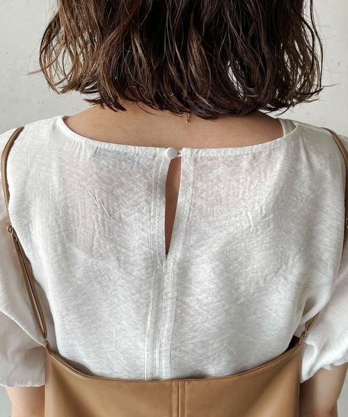 CAPRICIEUX LE'MAGE（カプリシューレマージュ）の「〈セットアイテム〉パフブラウス＆レザーキャミワンピースセット（ワンピース・レディース・グレイッシュベージュ/ブラック/キャメル・FREE）」の9枚目の写真