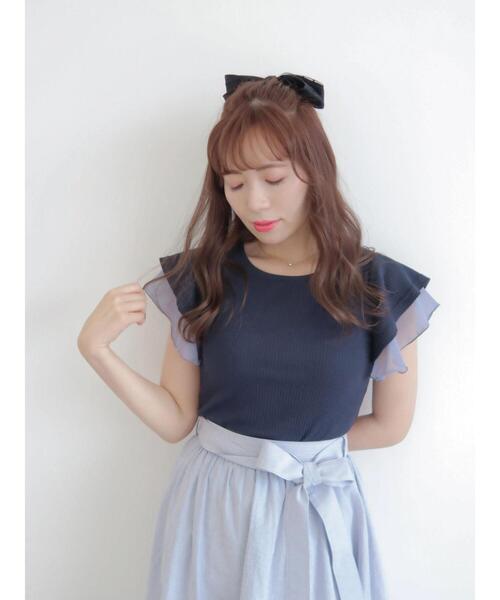 Areeam（アリーム）の「ﾄﾞｯﾄﾛﾝｸﾞﾘﾎﾞﾝﾍｱｶﾌ（ヘアゴム・レディース・ベージュ/ブラック・FREE）」の7枚目の写真