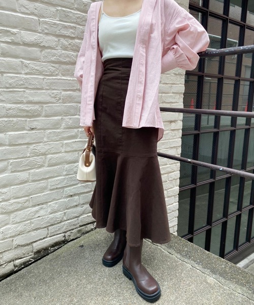 one after another NICE CLAUP（ワンアフターアナザーナイスクラップ）の「タンク底サイドゴアブーツ（ブーツ・レディース・ブラック/ダークブラウン/アイボリー・S/M/L）」の6枚目の写真