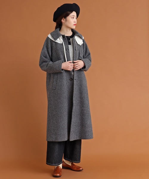 Malle（マル）の「△Malle リサイクルウールヘリンボーン ロングコート
