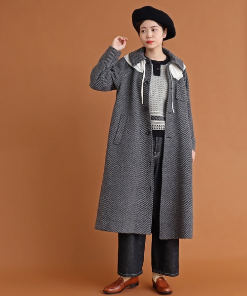 Malle（マル）の「△Malle リサイクルウールヘリンボーン ロングコート