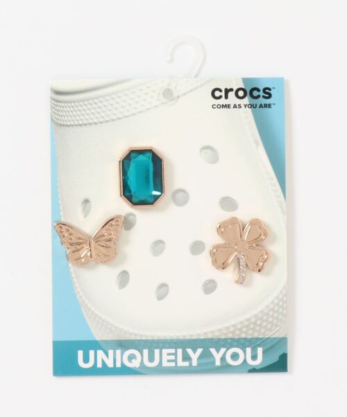 crocs(クロックス)の「クロックス crocs ゴールド アクア 3Pack Gold and Aqua 3 Pack(シューズアクセサリー・レディース・その他・ONE SIZE)」の1枚目の写真
